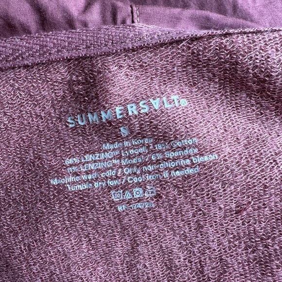 NWT summersalt The Softest French Terry Windbreaker Jacket rosewood size small - Picture 5 of 7